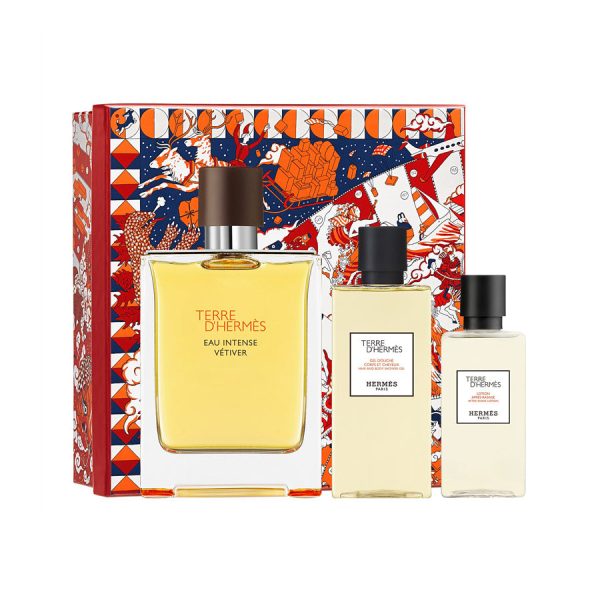 HERMES TERRE D'HERMES EAU INTENSE VETIVER (M) SET EDP 100 ml + A/S/L 40 ml + HAIR&BODY S/G 80 ml FR